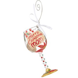 THINGS REMEMBERED Merry Christmas Mom Wine Glass Ornament