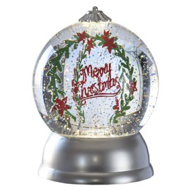 Ganz MX182186 LED Light Up Rotating Shimmer Merry Christmas Waterglobe, 6-inch Height