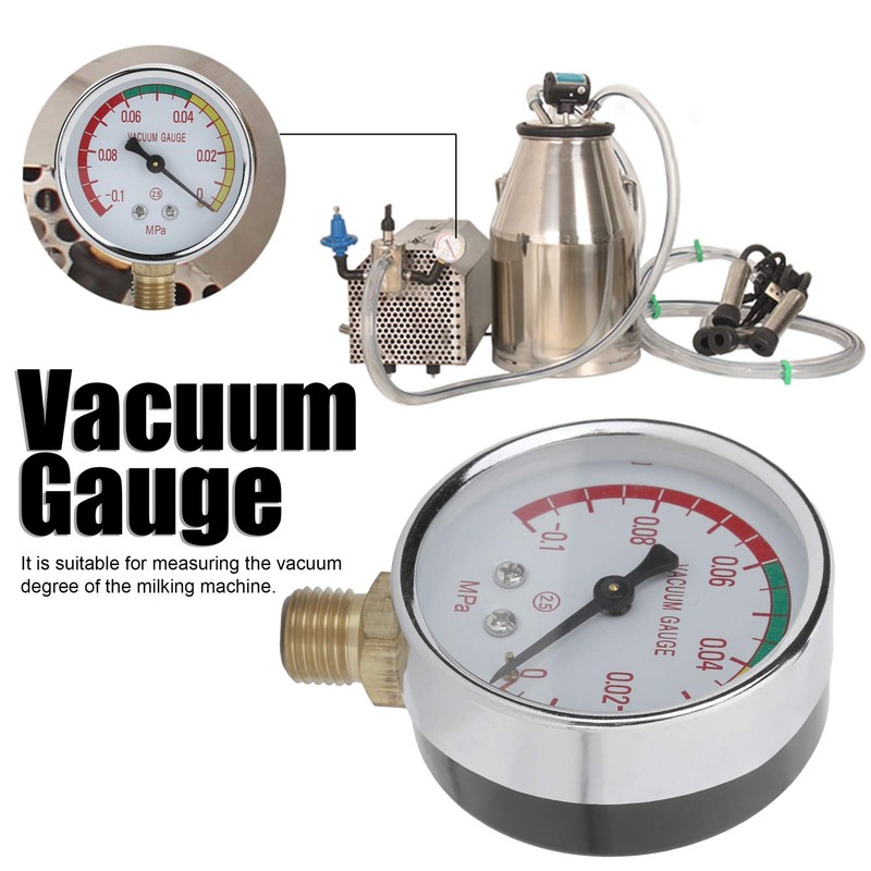 EVTSCAN Vacuum Regulator Gauge, G1/4 Male Thread Milker Vacuum Regulator