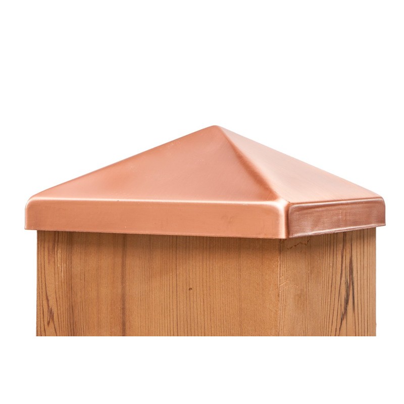 Solid Copper 6x6 Pyramid Cap - Designed to Fit Over