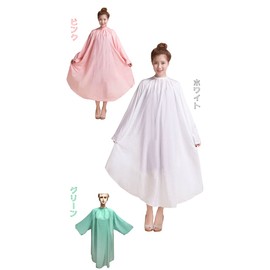 [HANA] Cut Cloth with Sleeves Wrinkle Treatment Cape for Haircuts, Beauty Salons, Barber Shops, Large Chairs, Velcro Tape, For Professionals, Adults, Children, Hair Salon, Self-Cut, Self Color(White)