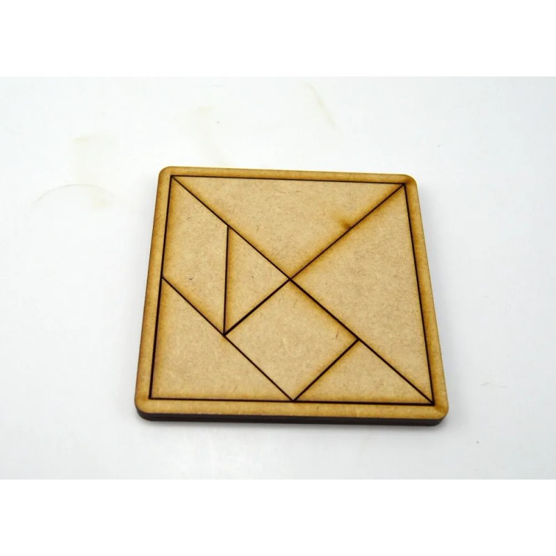 24pzs Material Didáctico Tangram 20cm Madera De Mdf Art3939