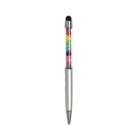 Rainbow Crystal 2 in 1 Ball Point Pen Touch Screen Stylus Pen (Silver)