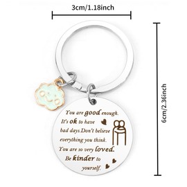 Inspirational Gifts For Women,Inspirational Gifts,"You Are Good Enough,It'S Ok To Have Bad Days"Gift,Christmas Gifts,Friend Keyrings For Women,Keychain Gifts For Her Women Girls Sister Best Friends