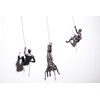 1x Bronze Climber Left-Arm-Up Climbing Man with Wire Rope Wall