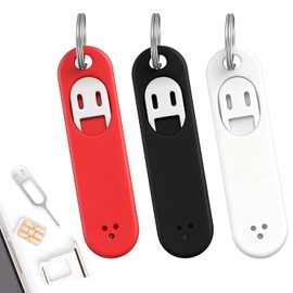 SIM Pin, Set of 3, SIM Eject Pin for Smartphones, with Keychain, Anti-Lost, Eject Pin, Multi-Tool, Replacement Eject Pin, SIM Card Removal Tool, Portable, Easy to Use