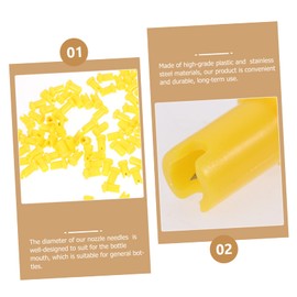 NOLITOY 100pcs Glue Bottle Anti-blocking Needle Lash Extensions Supplies Glue Nozzle Needle Glue Bottle Parts Glue Bottle Nozzle Needle Replacement Head Stainless Steel Eyelash