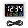 Natudeco Digital Alarm Clock Colorful Large Screen LCD Electronic Desk