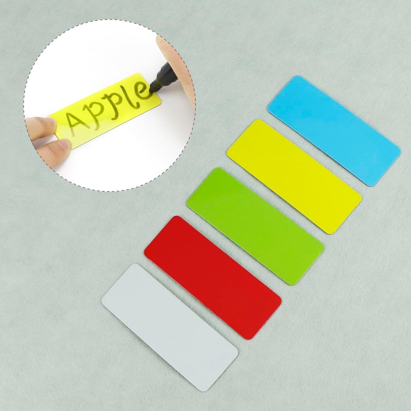 QWORK® Pack of 100 Magnetic Labels Writeable 80 x 30