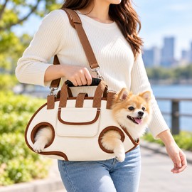 Breathable Pet Carrier Harness for Small & Medium Dogs and Cats – Adjustable Walking Backpack with Carry Handle