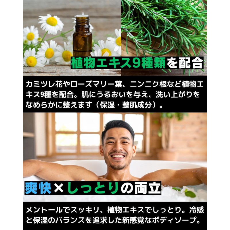 BABLO POMADE Body Soap, Cool Body Soap, Super Men's, Cool