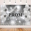 MEHOFOND 7x5ft Prom 2026 Backdrop Black and Silver Crown Send