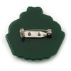 Dark Green/Baby Pink Austrian Crystal Acrylic 'Cupcake' Pin Brooch -