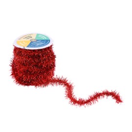 Mandala Crafts - Guirnalda de oropel roja para árbol de Navidad, guirnalda roja de Navidad, guirnalda de Navidad - Guirnalda fina con purpurina metálica para decoración de fiesta, boda