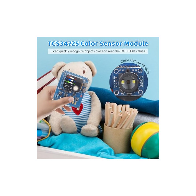 DIY Color Recognition Soldering Kit with TCS34725 Sensor, STEM Electronics