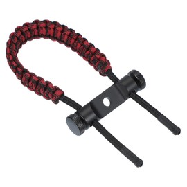 sourcing map Archery Bow Wrist Sling 15.75 Inch 550 Paracord Strap Compound Bow Stabilizer & Hand Loop Carrier Bow Stabilizer for Bow Hunting Shooting Red/Black 1 Count