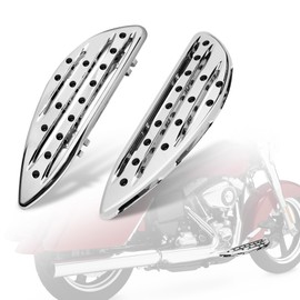 Goldfire Large Floorboards Driver Footpegs CNC Blade Aluminum Front Rider Foot Rest Pedal Motorcycle Accessories Fit for Harley Touring 1984-2017, Softail FL 1986-2017, Dyna FLD, Chrome