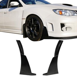 Ikon Style Winglets Compatible With Universal Vehicles | Black PU Front Lip Finisher Under Chin Spoiler Add On by IKON MOTORSPORTS
