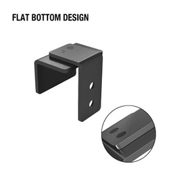 JUBEST Matte Black Floor Guide Wall Mount Sliding Barn Door Hardware Up to 1-3/8"W 1-1/4"H Set of 2