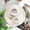 JUXYES White Terrazzo Stone Incense Burner Holder, Marble Stone Sage
