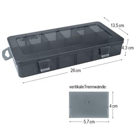 Ideen mit Herz Sorting Box for Small Parts, Storage Box, 12 Compartments of 5.7 x 4 cm, Total Size: 26 cm x 13.5 cm x 4.3 cm, Display Box, Assortment Box, Ideal Sorting Box for Crafts