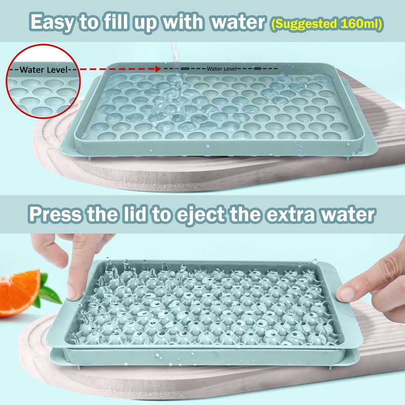 CKE Mini Ice Cube Trays, 104x4PCS Small Ice Cube Tray
