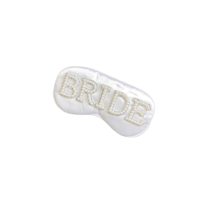 TRIXES Bride Sleep Mask, Rhinestones and Faux Pearls, Bride to