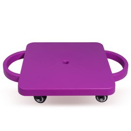 GSE Floor Scooter Board with Handles, Sitting Scooter for Kids Indoor Play Equipment, Fun Scoot Board with Non-Marring Plastic Casters for Children(Purple)