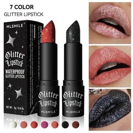 Glitter Diamonds Matte Lipstick Waterproof Lasting Pearlescent Diamonds Lipsticks Non Stick Red Pink Lip Tint Makeup Cosmetic Gloss Lipgloss Lip Care Glossy - Color: 04