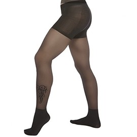Adrian Roger 20 Denier Tattoo Effect Men's Tights, black
