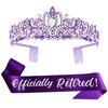 Retirement Tiara Sash Purple Officially Retired Crown Sash for Women