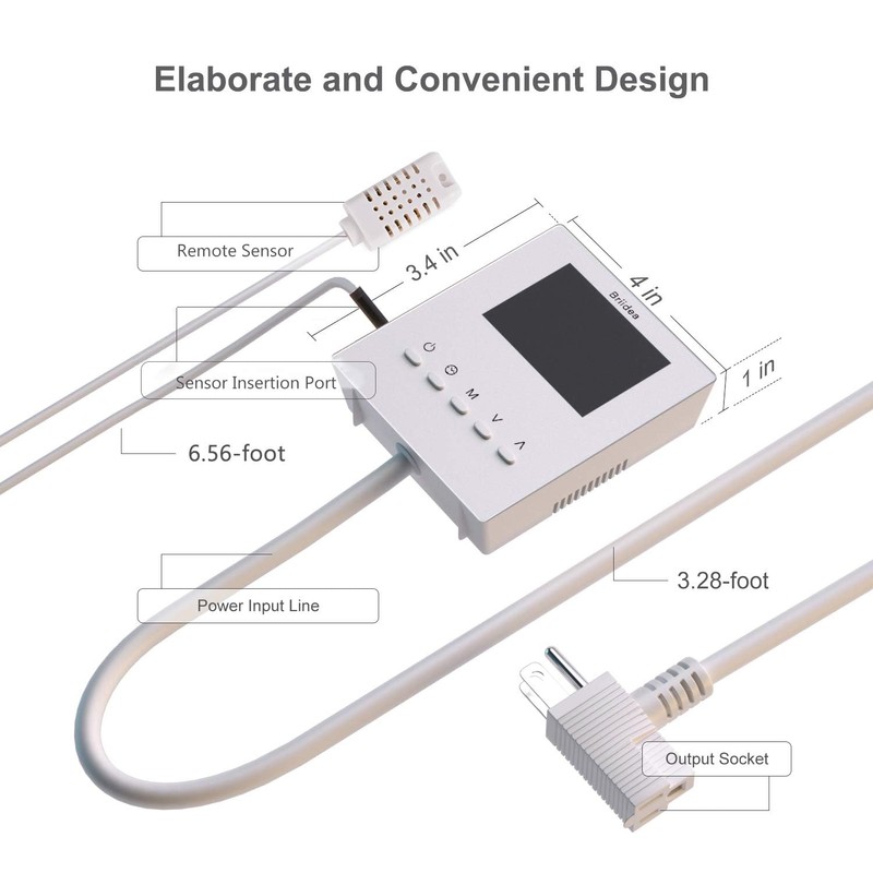 Briidea CO2 Controller and Monitor, Day and Night Programmable CO2