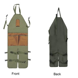 JIAGUTRAD Garden Apron,Waterproof Work Utility Apron Multi Pockets Leg Protect Apron Durable Oxford Cloth Work Apron with Adjustable Belt, Green