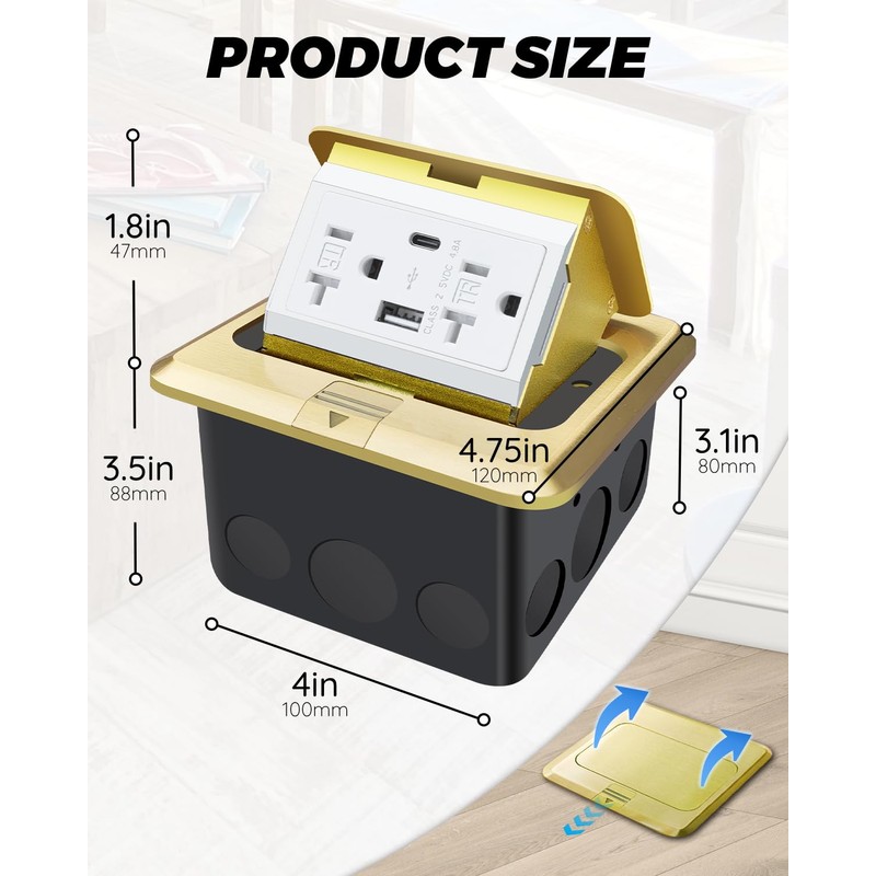 Floor Pop Up Outlet, Pop Up Waterproof Floor Electrical Box