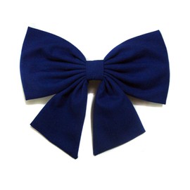 Cotton Cheer Hair Bows (Medium Size) (Alligator Clip, Solid Blue)