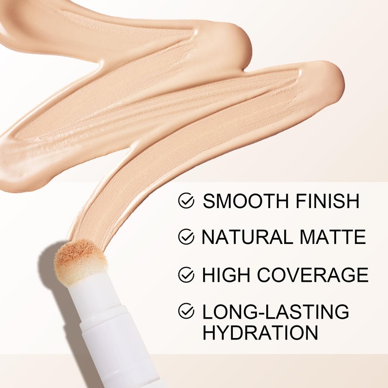 GEUUFEA Creamy Concealer & Foundation Stick, Full Coverage Makeup Stick