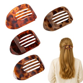 4PCS Flat Hair Clips Women Hair Claw Clips Flat Claw Clip Elegant Ergonomic Curved Design for Women and Girls for Thick And Thin Hair for All Hair Textures Accessories