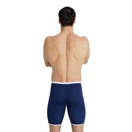 ARENA Men's Standard Performance Icons Solid Swim Jammer, Navy/White, 38