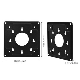 Tofficu Mini Pc Monitor Mount 4.33X4.33 Inch Metal Back Mounting Plate Bracket Space-Saving Computer Host Rack with Screws for Desk or Wall Installation