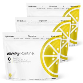 ROUTINE Morning Daily Hydration | Electrolyte Powder Packets with Apple Cider Vinegar, Lemon, and Sea Salt | Keto & Paleo-Friendly Electrolyte Drink Mix - 90 Pack