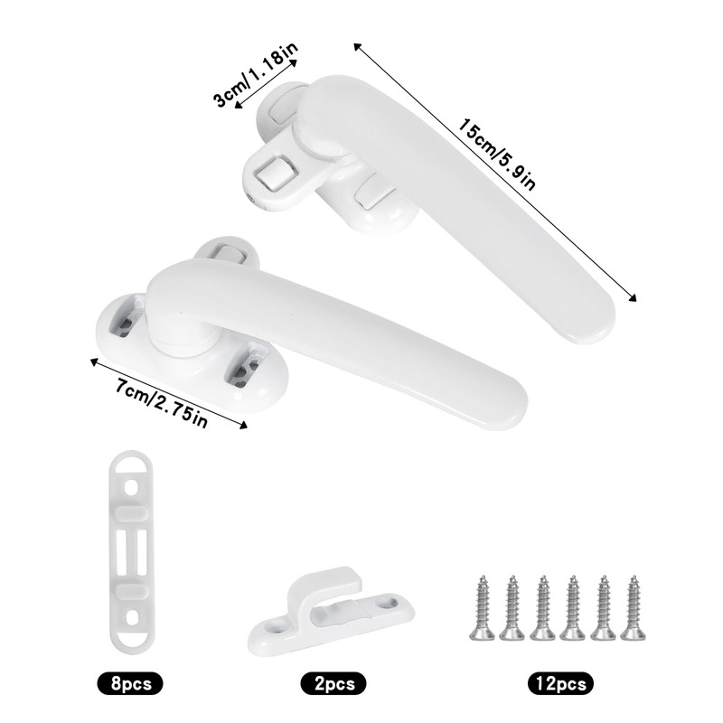 Vesaneae 2 PCS Aluminum Alloy Window Handles, Universal Casement Holder,