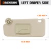 Sun Visor for 2011-2016 Chevy Cruze, Left Driver Side Beige