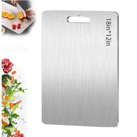 Titanium Cutting Board, 2025 New Upgrade 100% Pure Titanium Cutting Boards for Kitchen, Double Sided Non Stick Chopping Board for Cutting Meat Vegetable Fruit, Easy to Clean (L)