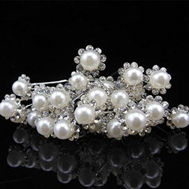 OverDose 20PCS Wedding Bridal Pearl Flower Crystal Hair Pins Clips Bridesmaid