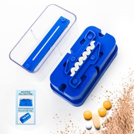 Cortador de Pastillas, Divisor de Pastillas,cortador de píldoras y tabletas,Múltiples usar para Cortar Pastillas Grandes por la Mitad, Divisor de Pastillas con Hoja de Acero Inoxidable y Protector de Hoja para Niños, Ancianos