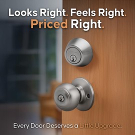 Copper Creek CKDB141SS Colonial Door Knob Keyed Alike with Deadbolt Combination, Satin Stainless