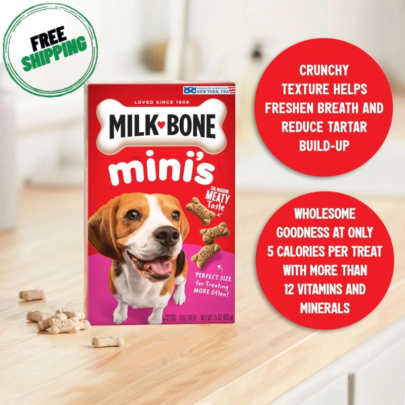 Milk-Bone Mini'S Original Dog Biscuits, 15 Ounce (Pack of 6)