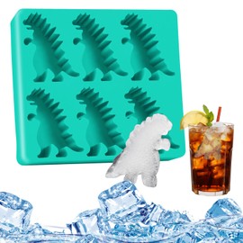 Monster Ice Cube Mold, Big Foot Icecube Mold, Dinosaur Six-Grid Silicone Ice Cube, Suitable For Party Drinks And DIY Customization, Easy To Take And Put Ice Cube Mold (Green)