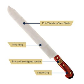 Heavy Duty Machete Knife - 18.5” Full Tang Machete for Cutting Trees Heavy Duty Yard Work, Bushcraft Gear, Gardening Hunting or Camping - Stainless-Steel Blade and Leather Sheath by Kings County Tools