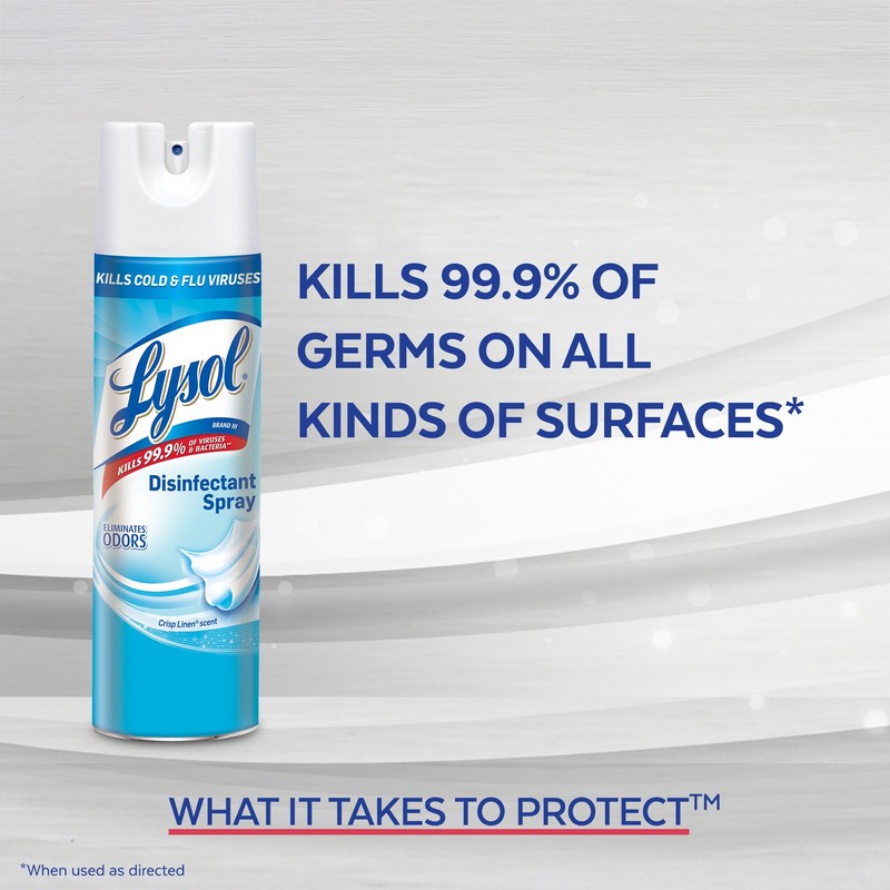 Lysol Disinfectant Spray, Crisp Linen, 57 Oz, Pack of 3